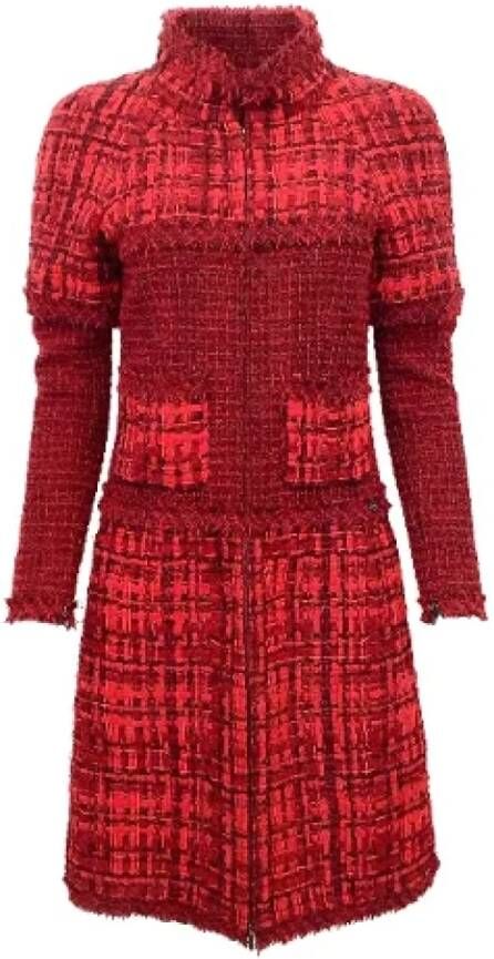 Chanel Vintage Pre-owned Cotton dresses Rood Dames