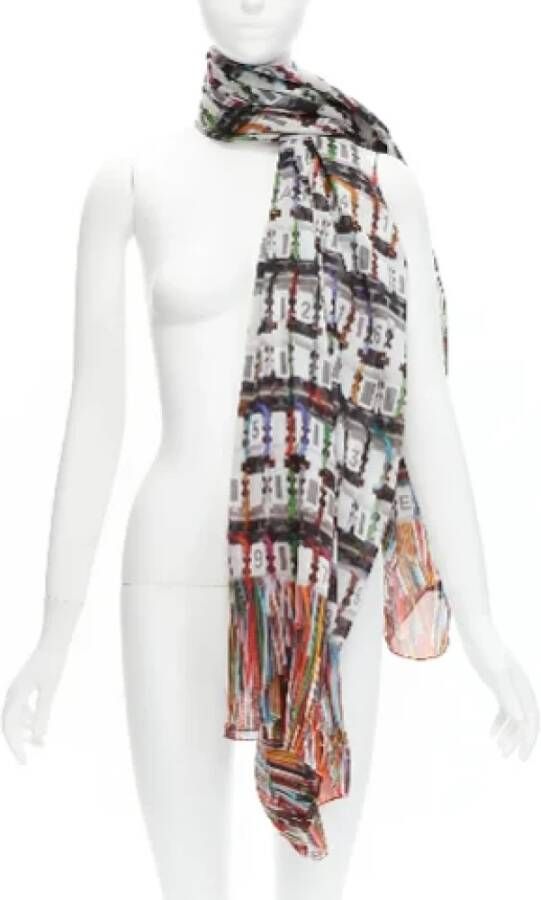 Chanel Vintage Pre-owned Cotton scarves Wit Dames