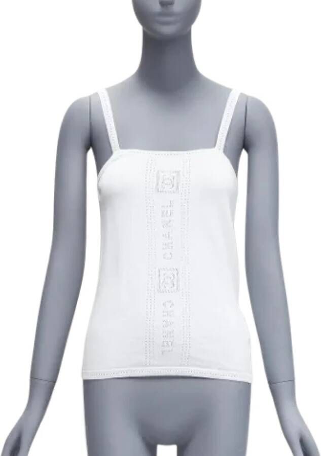 Chanel Vintage Pre-owned Cotton tops White Dames