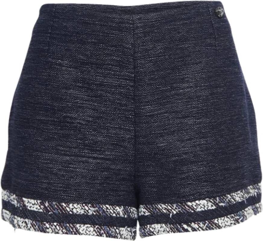 Chanel Vintage Pre-owned Fabric bottoms Blauw Dames