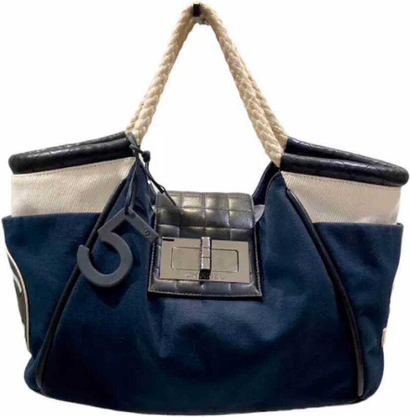 Chanel Vintage Pre-owned Fabric handbags Blauw Dames