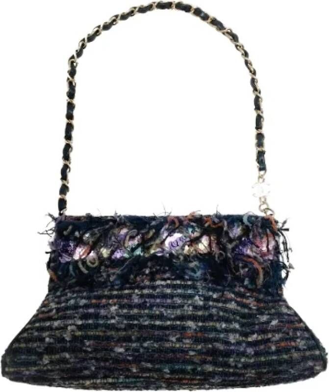 Chanel Vintage Pre-owned Fabric handbags Blauw Dames