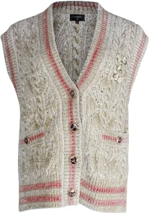 Chanel Vintage Pre-owned Fabric outerwear Beige Dames