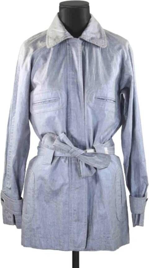 Chanel Vintage Pre-owned Fabric outerwear Blauw Dames
