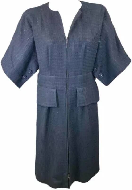Chanel Vintage Pre-owned Fabric outerwear Blauw Dames