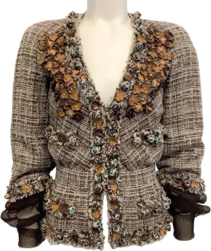 Chanel Vintage Pre-owned Fabric outerwear Bruin Dames