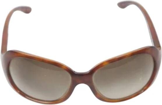 Chanel Vintage Pre-owned Fabric sunglasses Bruin Dames