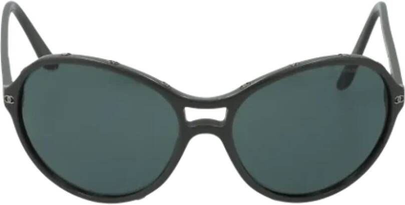 Chanel Vintage Pre-owned Fabric sunglasses Zwart Dames