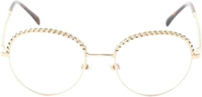 Chanel Vintage Pre-owned Gouden Metalen Zonnebril Geel Dames