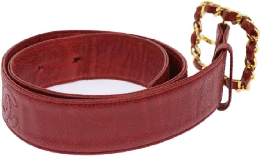 Chanel Vintage Pre-owned Leather belts Rood Dames