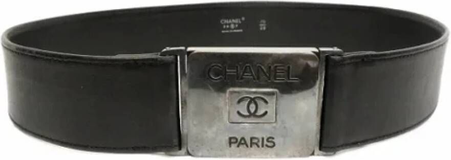 Chanel Vintage Pre-owned Leather belts Zwart Dames