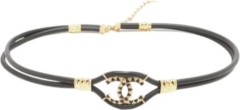 Chanel Vintage Pre-owned Leather belts Zwart Dames