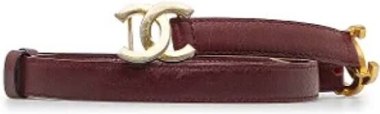 Chanel Vintage Pre-owned Leather belts Zwart Dames
