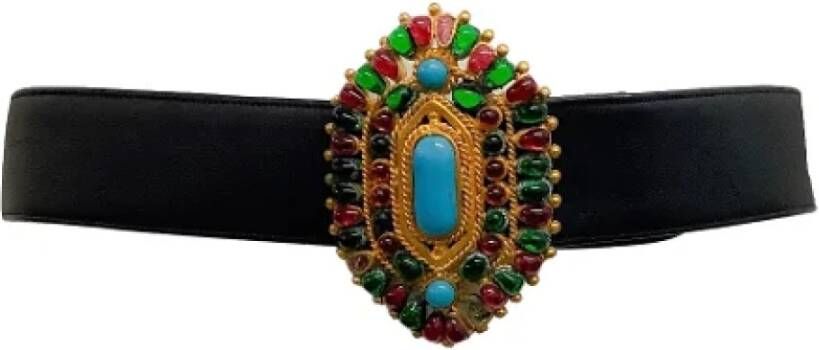 Chanel Vintage Pre-owned Leather belts Zwart Dames