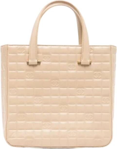 Chanel Vintage Pre-owned Leather chanel-bags Beige Dames