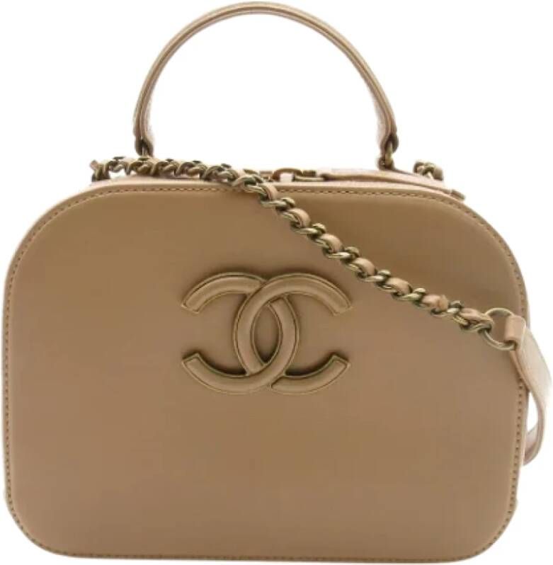 Chanel Vintage Pre-owned Leather chanel-bags Beige Dames