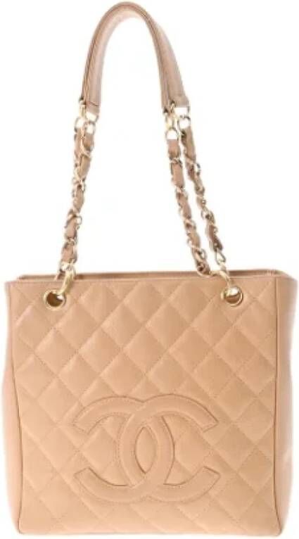 Chanel Vintage Pre-owned Leather chanel-bags Beige Dames