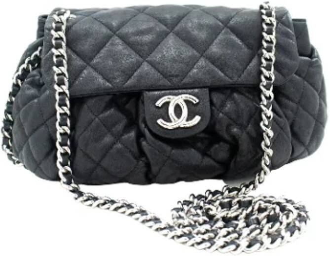 Chanel Vintage Pre-owned Leather chanel-bags Zwart Dames