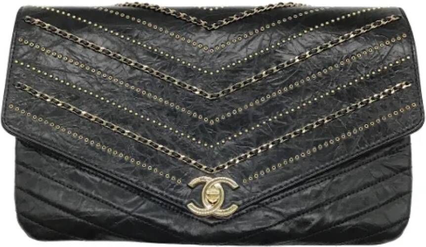 Chanel Vintage Pre-owned Leather chanel-bags Zwart Dames