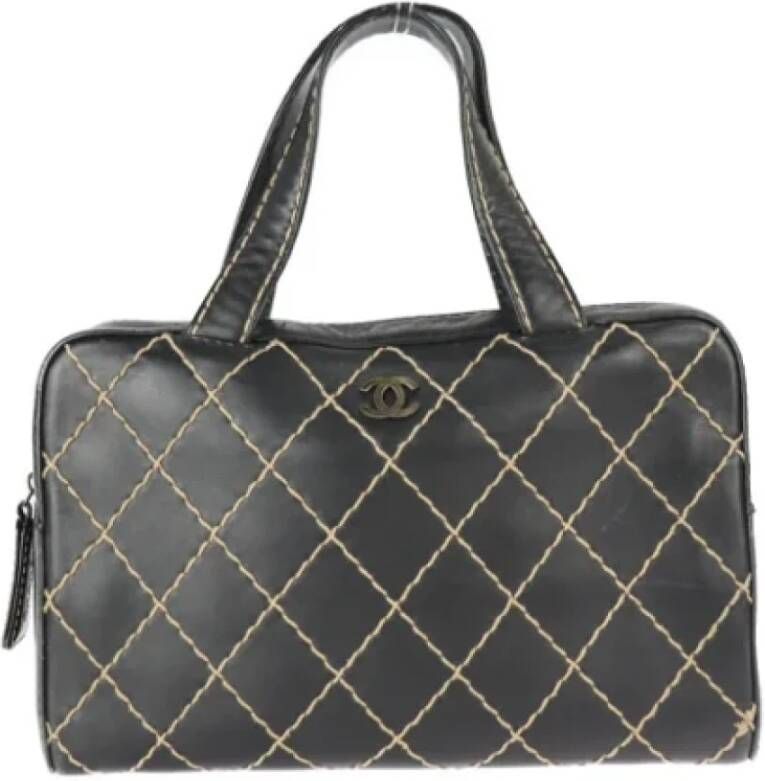 Chanel Vintage Pre-owned Leather chanel-bags Zwart Dames