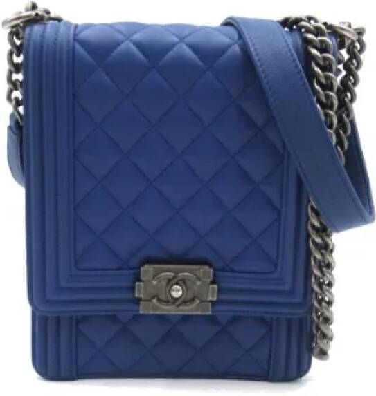Chanel Vintage Pre-owned Leather crossbody-bags Blauw Dames