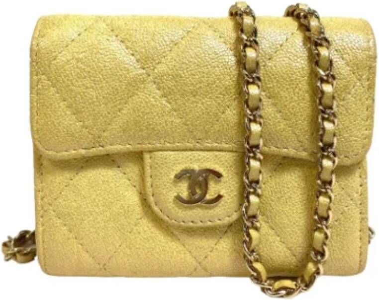 Chanel Vintage Pre-owned Leather crossbody-bags Yellow Dames