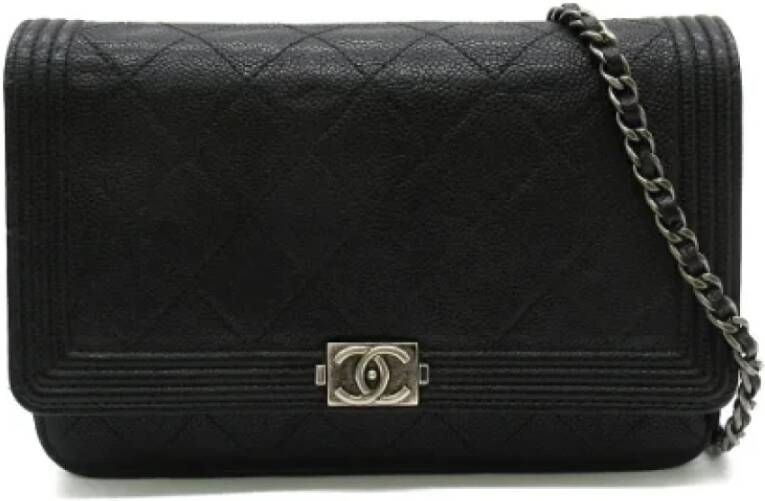 Chanel Vintage Pre-owned Leather crossbody-bags Zwart Dames