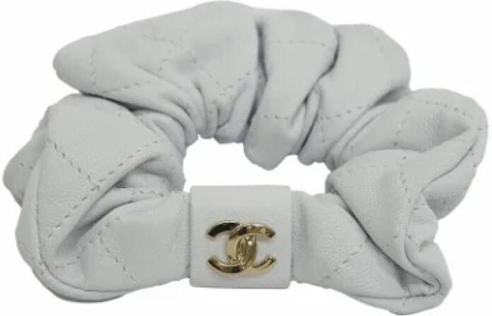 Chanel Vintage Pre-owned Leather hair-accessories White Dames