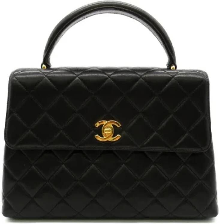 Chanel Vintage Pre-owned Leather handbags Zwart Dames