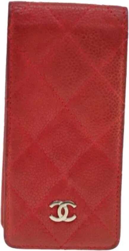 Chanel Vintage Pre-owned Leather home-office Rood Dames