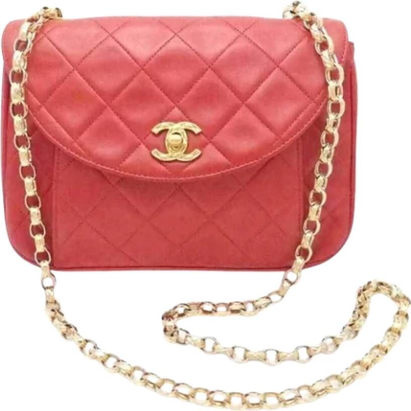 Chanel Vintage Pre-owned Leather shoppers Rood Dames