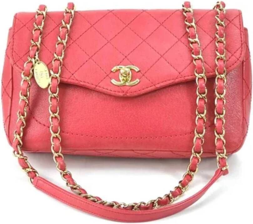 Chanel Vintage Pre-owned Leather shoppers Roze Dames