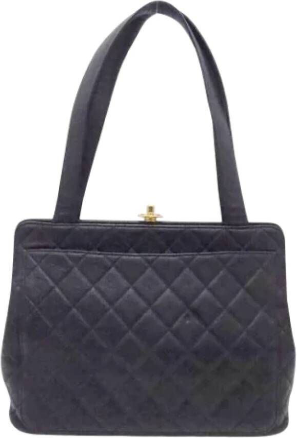 Chanel Vintage Pre-owned Leather shoppers Zwart Dames