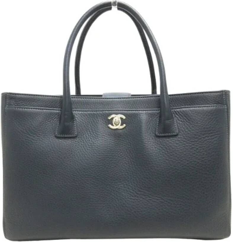 Chanel Vintage Pre-owned Leather totes Blauw Dames