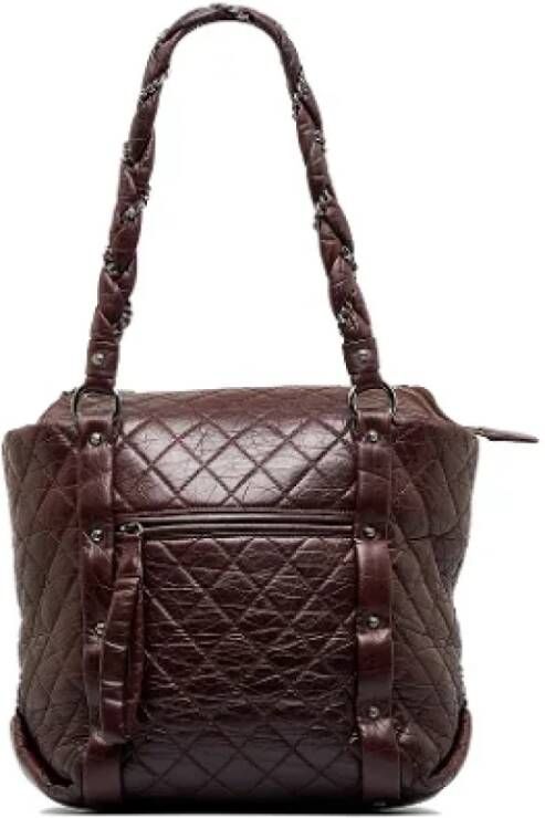 Chanel Vintage Pre-owned Leather totes Bruin Dames