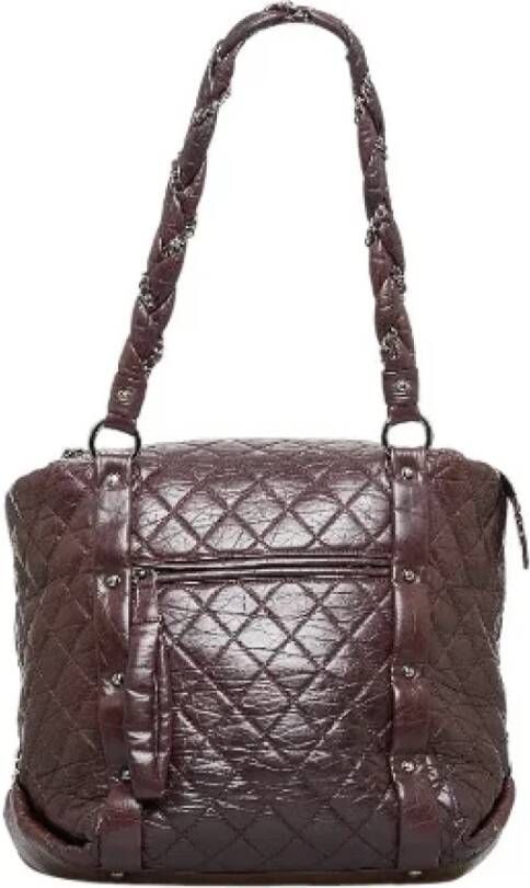Chanel Vintage Pre-owned Leather totes Bruin Dames
