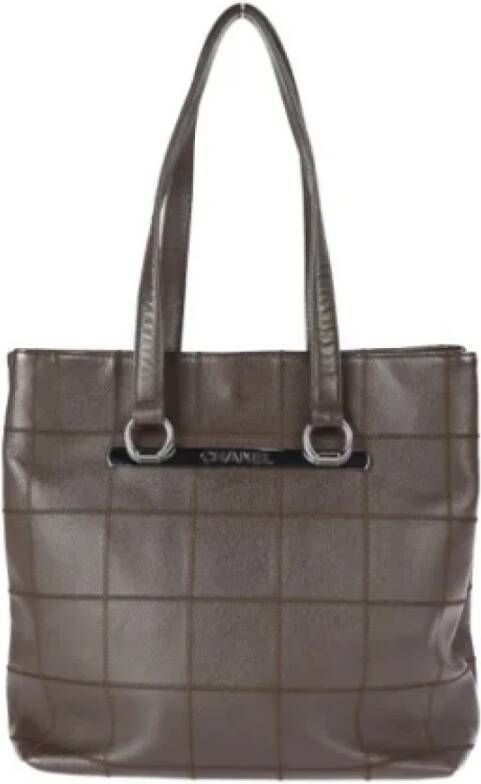 Chanel Vintage Pre-owned Leather totes Bruin Dames