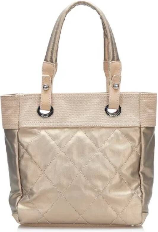 Chanel Vintage Pre-owned Leather totes Geel Dames