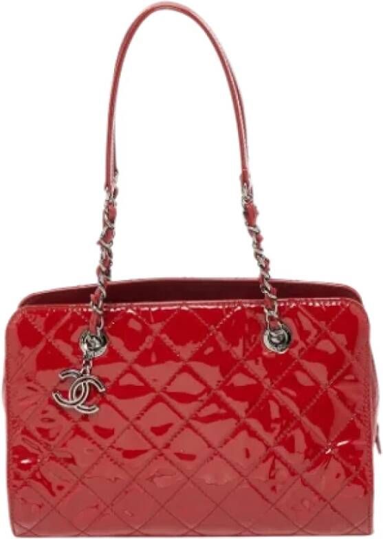 Chanel Vintage Pre-owned Leather totes Rood Dames