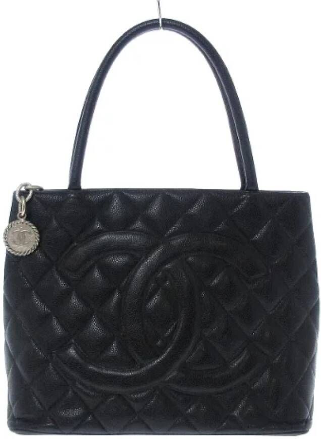 Chanel Vintage Pre-owned Leather totes Zwart Dames