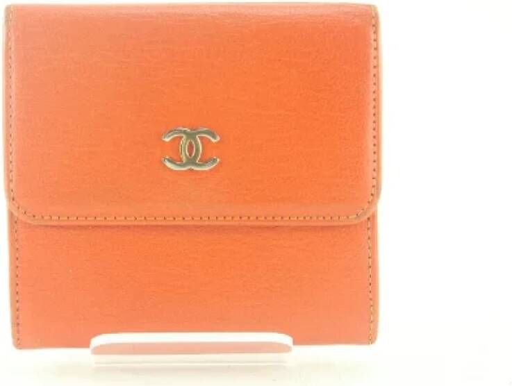 Chanel Vintage Pre-owned Leather wallets Oranje Dames