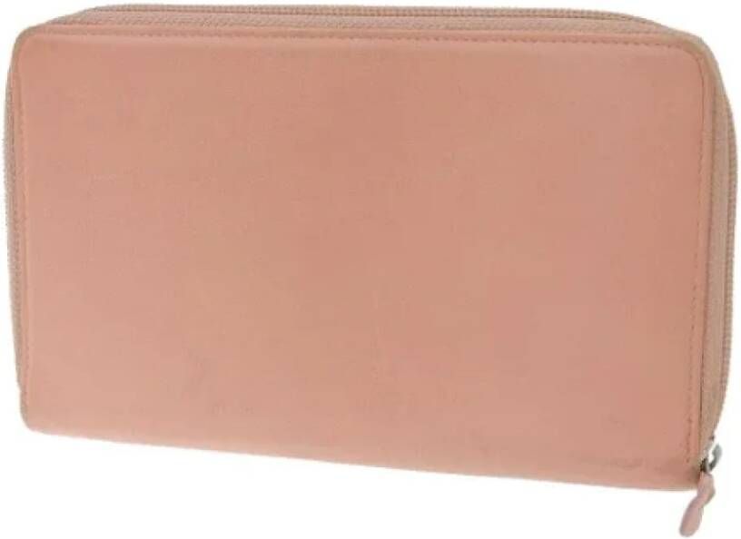 Chanel Vintage Pre-owned Leather wallets Roze Dames
