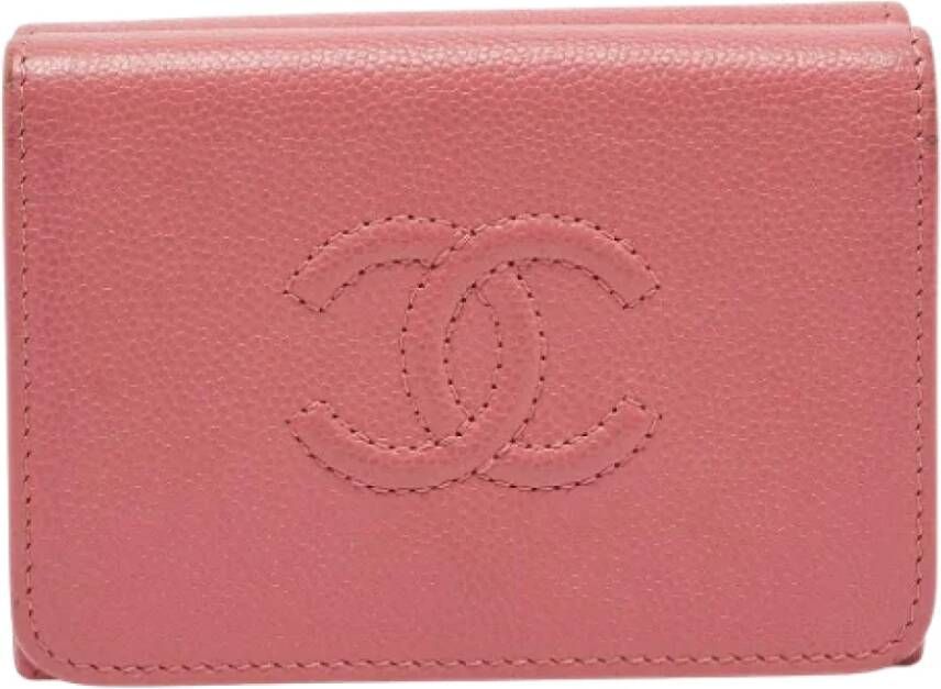 Chanel Vintage Pre-owned Leather wallets Roze Dames