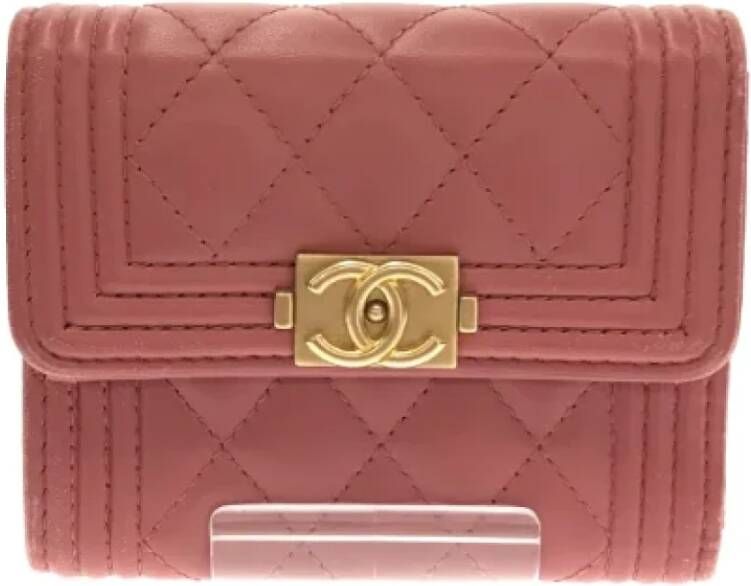Chanel Vintage Pre-owned Leather wallets Roze Dames
