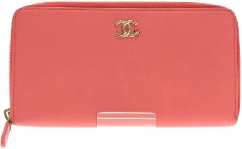 Chanel Vintage Pre-owned Leather wallets Roze Dames