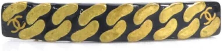 Chanel Vintage Pre-owned Metal hair-accessories Yellow Dames