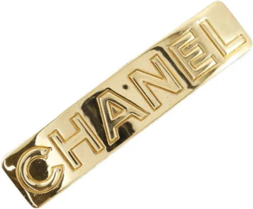 Chanel Vintage Pre-owned Metal hair-accessories Yellow Dames