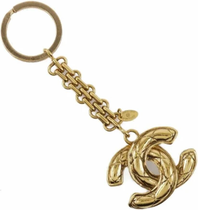 Chanel Vintage Pre-owned Metal key-holders Geel Dames