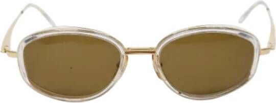 Chanel Vintage Pre-owned Metal sunglasses Geel Dames