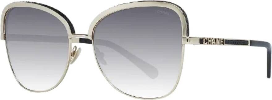 Chanel Vintage Pre-owned Metal sunglasses Geel Dames